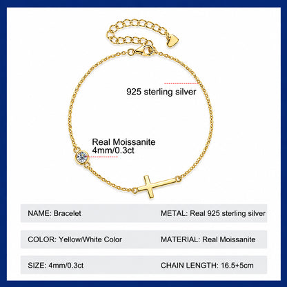 Croce Moissanite Bracelet & Necklace